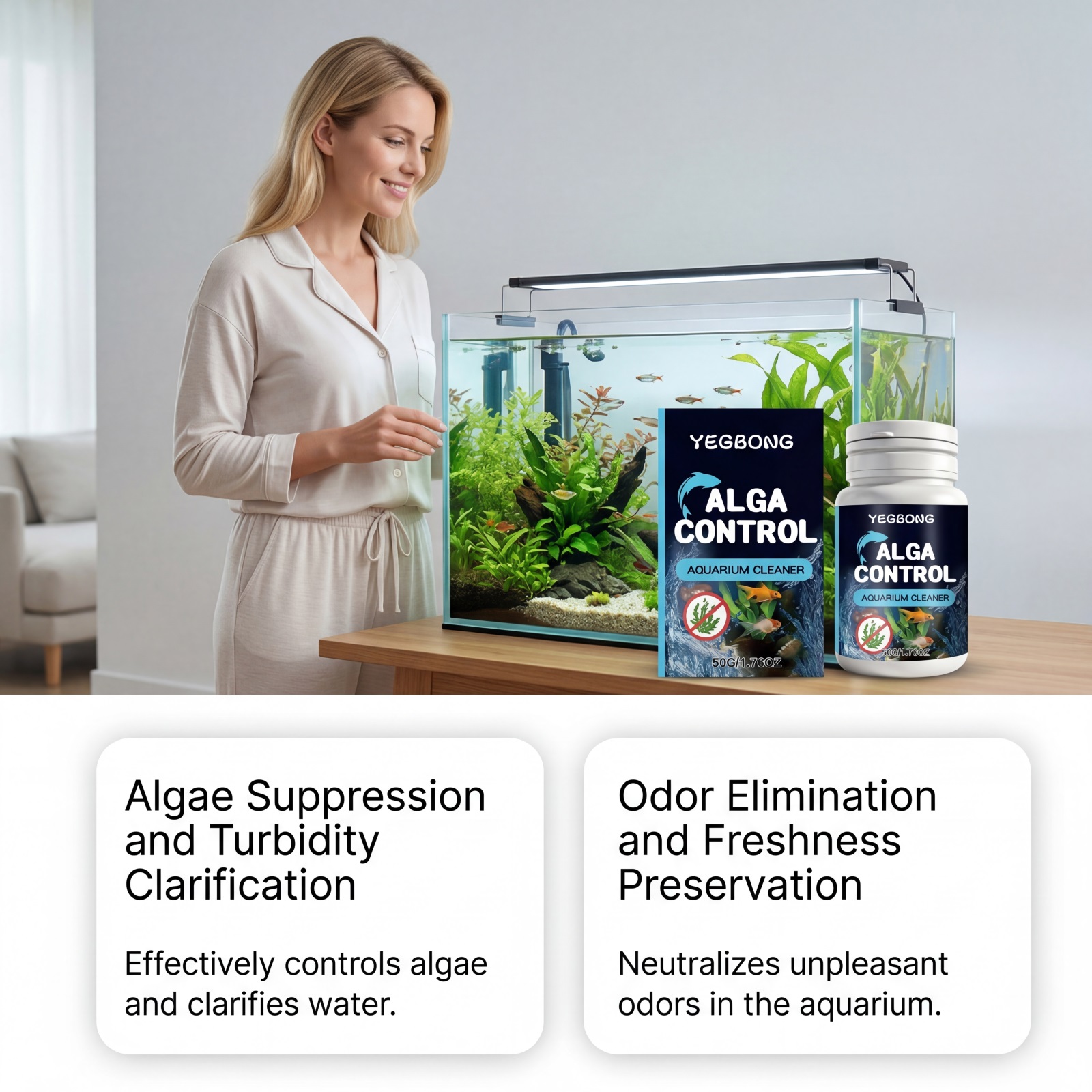 50g Aquarium Cleaner Powder Fi - Planted Aquarium Algae Control recension och pris