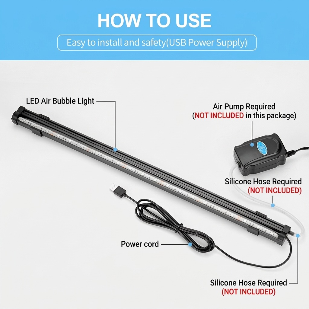 USB LED Aquarium Air Bubble Li - Aquarium Plant Light recension och pris